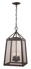  50993-4 BK - 4LT OUTD HANG BEVELED CLR-BK